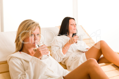 Relax luxury spa beauty women enjoy refreshments