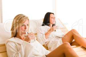 Relax luxury spa beauty women enjoy refreshments