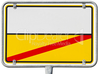 german ortsschild (clipping path included)