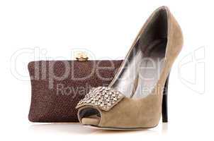 Female shoe and handbag