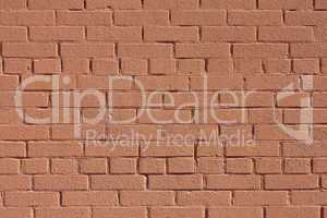 Background with old red painted brick wall
