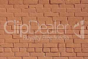 Background with old red painted brick wall