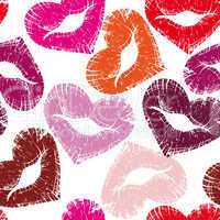 Print of lips, kiss