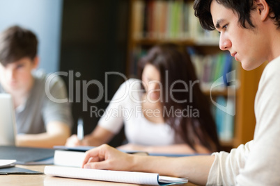 Students working on a paper