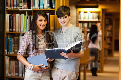 Smart students with a book