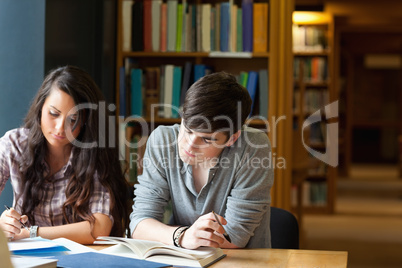 Students writing an essay