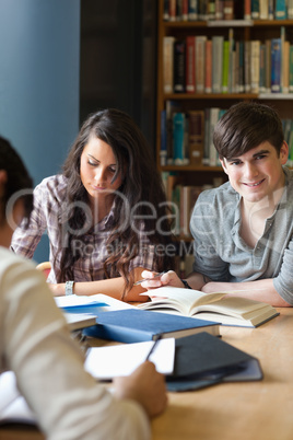 Portrait of students preparing an assignment