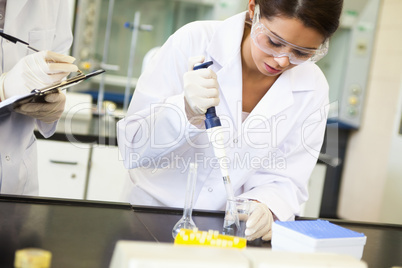 Chemist making an experiment