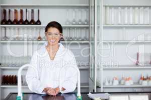 Smiling scientist posing