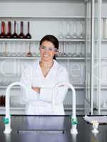 Portrait of a smiling science student posing