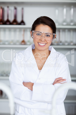 Portrait of a young scientist posing