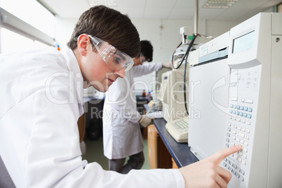 Science student working