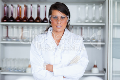 Female science student posing