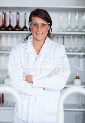 Portrait of a female science student posing