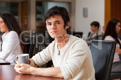 Man having a coffee