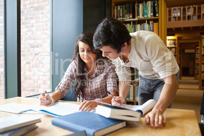 Two students working together