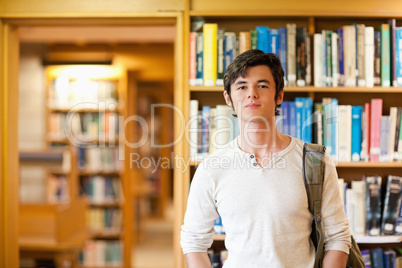 Smiling student standing up