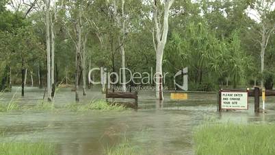 Flash flooding in Australia during cyclone