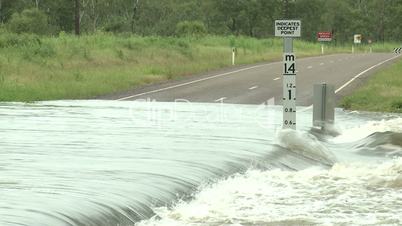 Flash flooding in Australia during cyclone