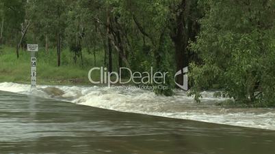 Flash flooding in Australia during cyclone