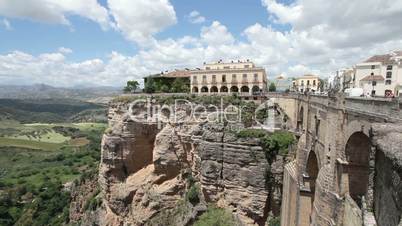 Ronda Spain historic bridge valley fast timelapse P HD 9912