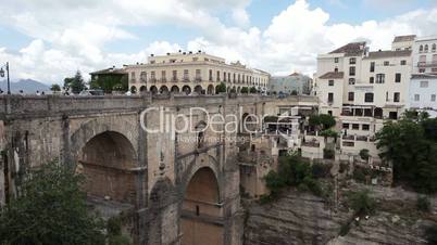 Ronda Spain bridge to hotels pan P HD 9872