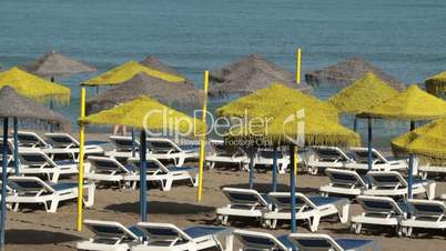 Beach umbrellas with sunbeds Spain P HD 8542