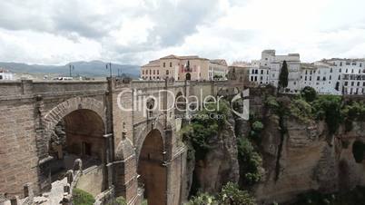 Bridge to hotel valley Ronda Spain pan P HD 9937