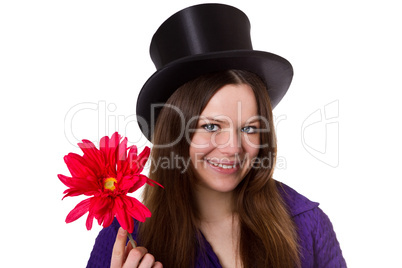 Junge Frau mit Blume