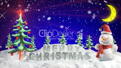 merry christmas clay greetings loopable scene
