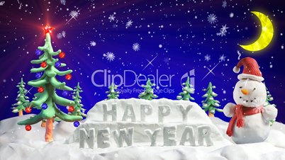 happy new year clay greetings loopable scene
