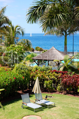 Recreation area at the luxury villa, Tenerife island, Spain