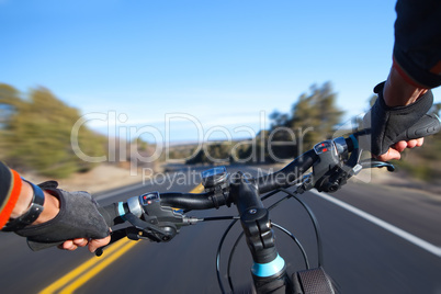 Cyclist in motion.