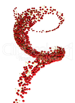 Healthy eating: red cherry flow isolated