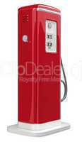 Red gas pump isolated over white