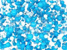 Blue orbs or bubbles soaring