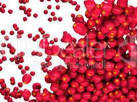 Crop: Many ripe red apples isolated