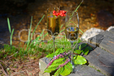 Romantisches Picknick im Wald