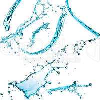 Blue color water splash