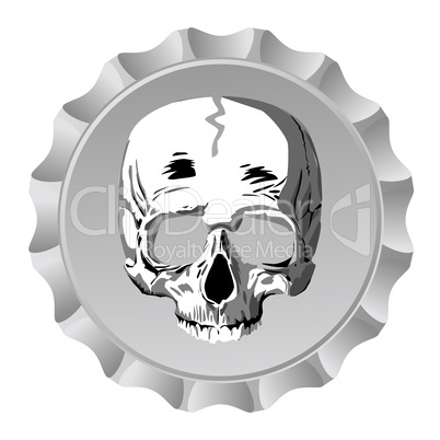 Bottle cap with skull