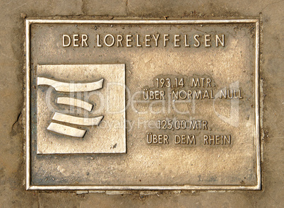 Loreleyfelsen - Schild