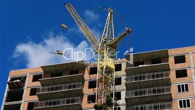 Construction crane against a sky