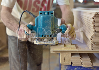 Carpentry. Carpenter working in his workshop