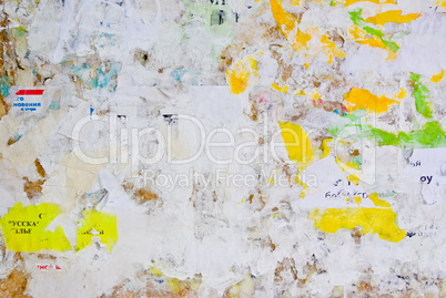 remains of posters and advertisements