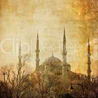 Vintage image of Blue Mosque, Istambul