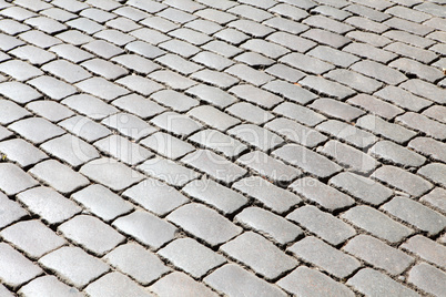 Texture of the old block pavement