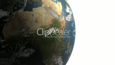 Rotation of 3D earth.planet,world,globe,continent,map,geography,ocean,sphere,blue,global,land,space,sea,