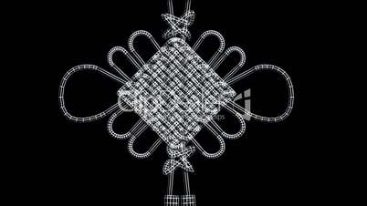 Moving of 3D Chinese knot.culture,oriental,year,festival,lunar,china,Grid,mesh,sketch,structure,