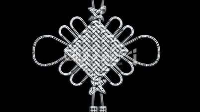 Moving of 3D Chinese knot.culture,oriental,year,festival,lunar,china,Grid,mesh,sketch,structure,