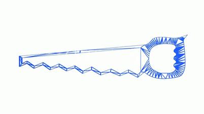 Rotation of 3D Saw.tool,work,industry,blade,sharp,metal,equipment,carpentry,Grid,mesh,sketch,structure,